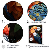 Blue And Orange Vibrant Parrot Paradox - Parrot Canvas Wall Art