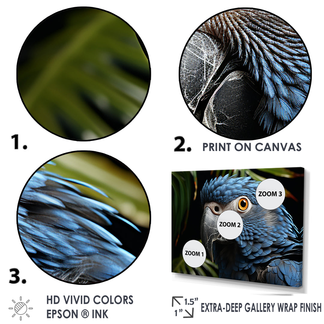 Parrots Sapphire Skies Tropical Forest - Blue Parrot Wall Art