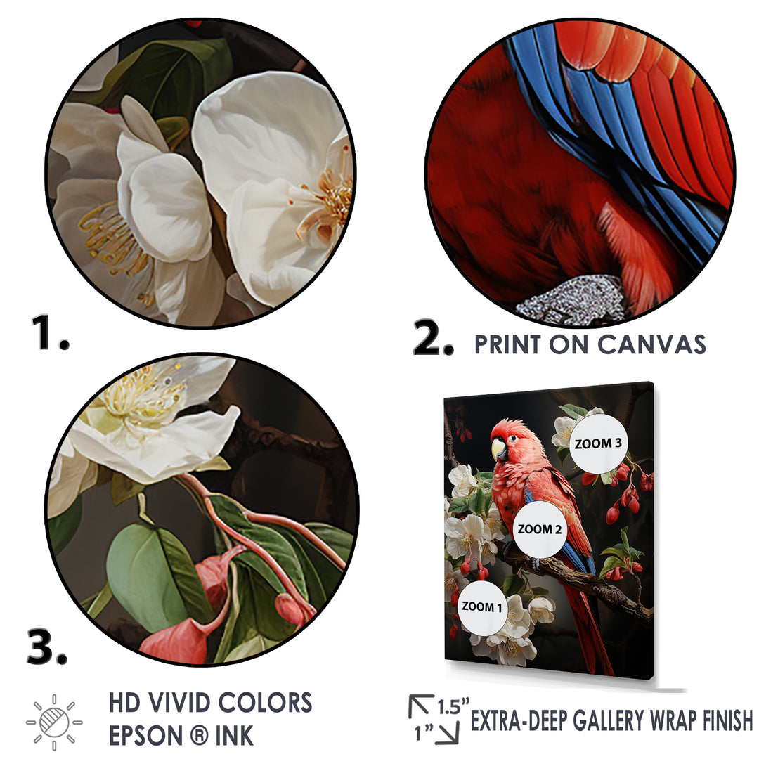 Red Parrot S Lively Radiance - Red Parrot Wall Art