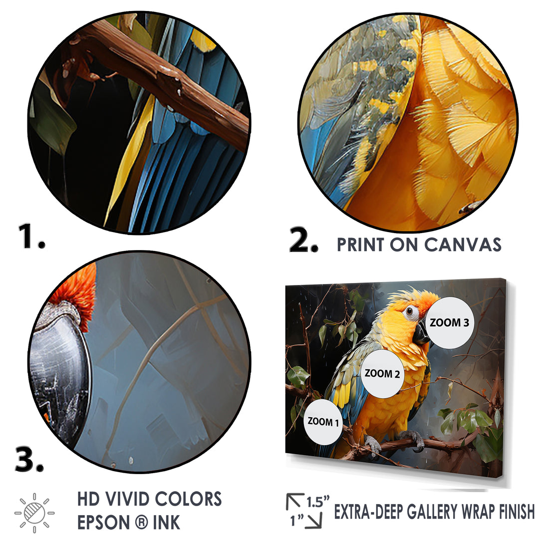 Parrot Tropical Harmony - Yellow Parrot Wall Art