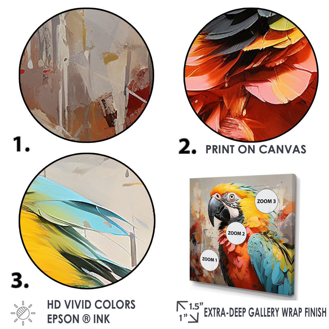 Yellow Parrot Tropical Tempest - Parrot Canvas Wall Art