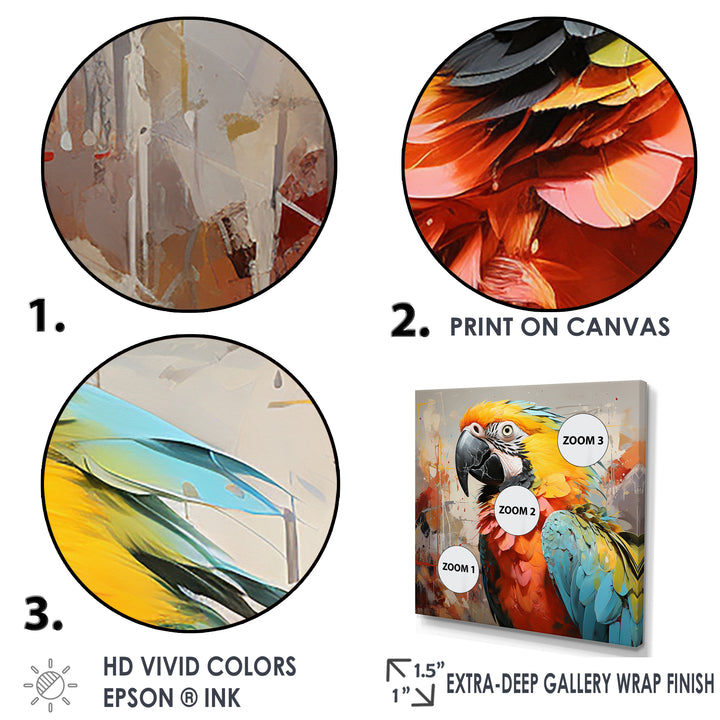 Yellow Parrot Tropical Tempest - Parrot Canvas Wall Art