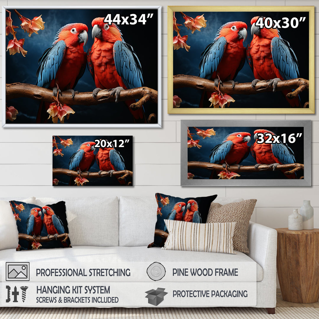Parrot S Vivid Conversations - Coral Parrot Wall Art