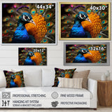 Majestic Colorful Peacocks Harmony - Blue Peacock Wall Art