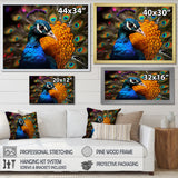 Majestic Colorful Peacocks Harmony - Blue Peacock Wall Art
