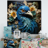 Majestic Flowerful Peacocks Harmony - Blue Peacock Wall Art
