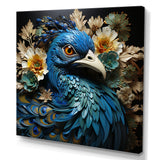 Majestic Flowerful Peacocks Harmony - Blue Peacock Wall Art