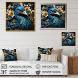 Majestic Flowerful Peacocks Harmony - Blue Peacock Wall Art