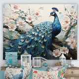 Flower Peacock S Vibrant Display I - Animals Canvas Wall Art