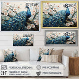 Flower Peacock S Vibrant Display I - Animals Canvas Wall Art