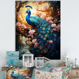 Fantasy Peacock In Enchanted Blooms - Peacock Canvas Wall Art