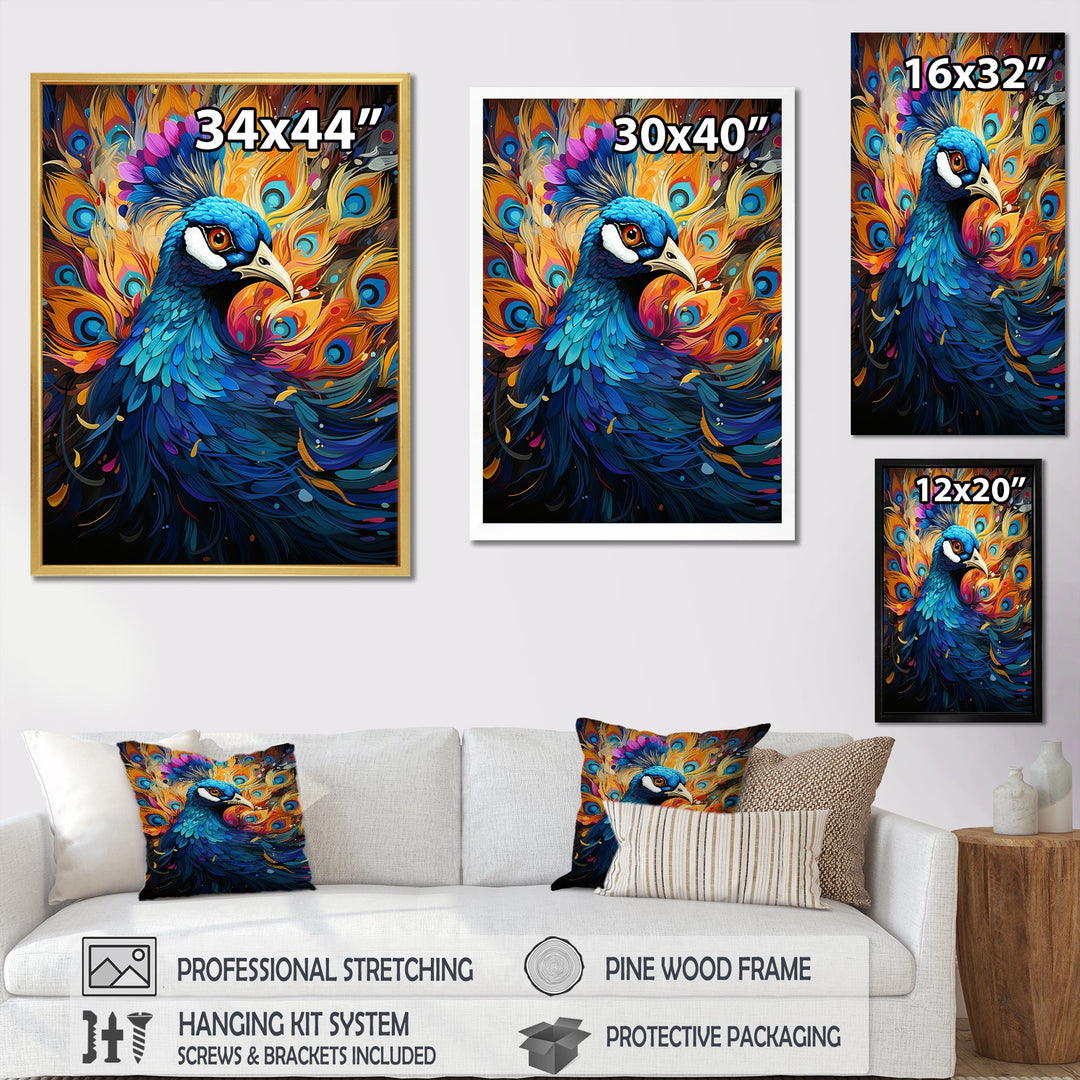 Peacocks Royal Plumage - Peacock Framed Canvas Art