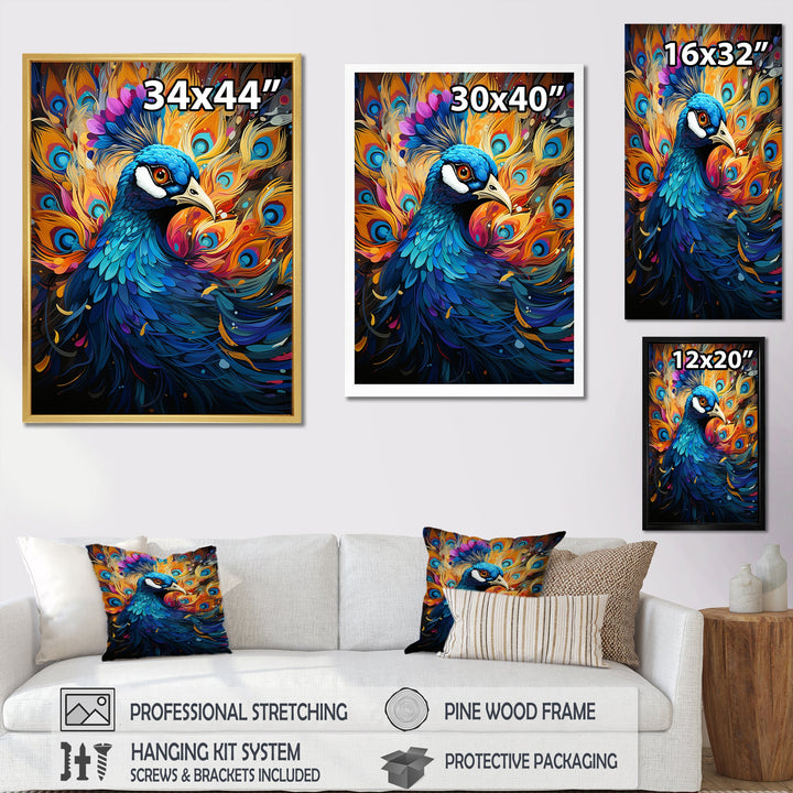 Peacocks Royal Plumage - Peacock Framed Canvas Art
