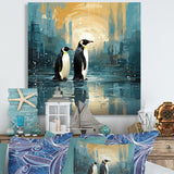 Penguin Couple Elegance In Snow - Penguin Bedroom Wall Art