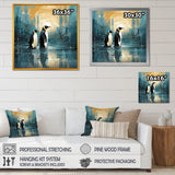 Penguin Couple Elegance In Snow - Penguin Bedroom Wall Art
