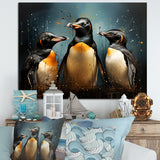Chill And Chic Penguins - Penguin Canvas Wall Art