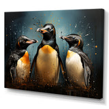 Chill And Chic Penguins - Penguin Canvas Wall Art