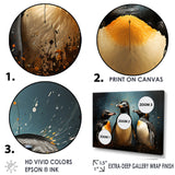 Chill And Chic Penguins - Penguin Canvas Wall Art
