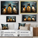 Chill And Chic Penguins - Penguin Canvas Wall Art