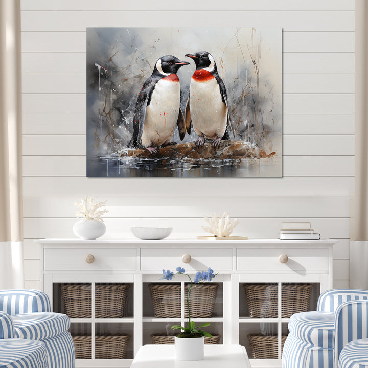 Penguin Dreamscape - Penguin Framed Canvas Art