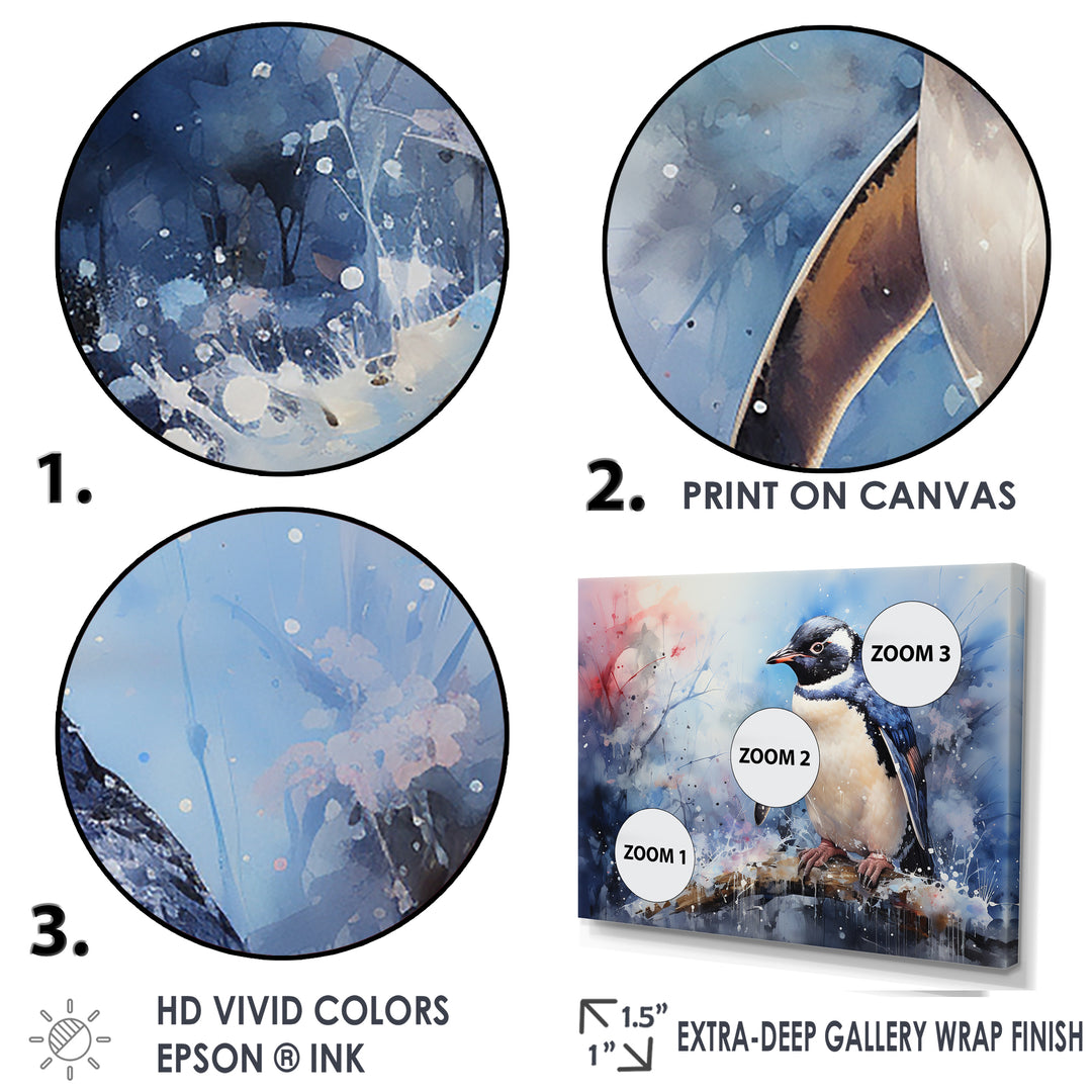 Snowy Penguin Wonders - Penguin Canvas Wall Art