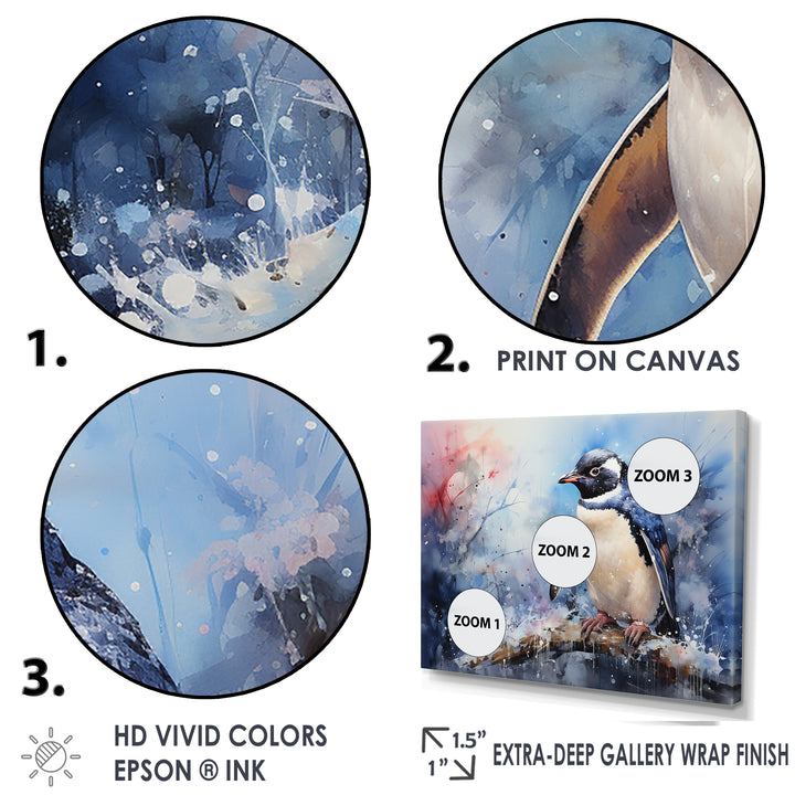 Snowy Penguin Wonders - Penguin Canvas Wall Art