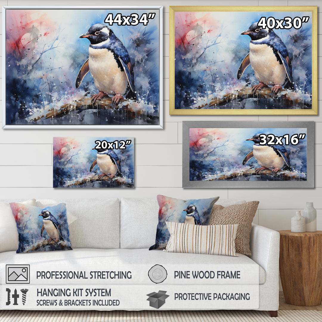 Snowy Penguin Wonders - Penguin Canvas Wall Art