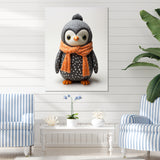Playful Penguin Toy - Penguin Framed Canvas Art