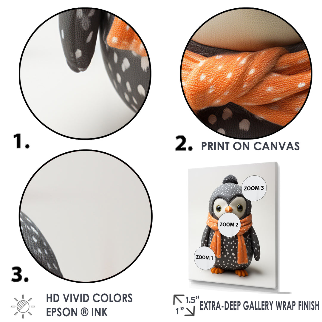 Playful Penguin Toy - Penguin Framed Canvas Art