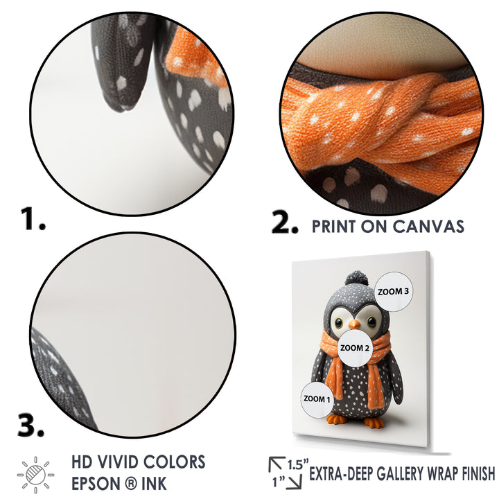 Playful Penguin Toy - Penguin Framed Canvas Art