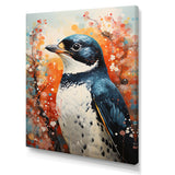 Curious Flower Penguin Scenery - Penguin Large Canvas Wall Art