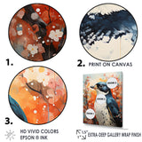 Curious Flower Penguin Scenery - Penguin Large Canvas Wall Art