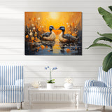 Playful Pond Ducks - Duck Canvas Wall Art
