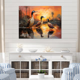 Playful Sunset Duck Wonders - Orange Duck Wall Art