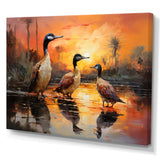 Playful Sunset Duck Wonders - Orange Duck Wall Art