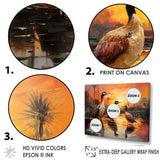 Playful Sunset Duck Wonders - Orange Duck Wall Art