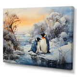 Penguins Winter Symphony - Penguin Framed Canvas Art