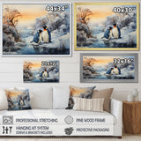 Penguins Winter Symphony - Penguin Framed Canvas Art