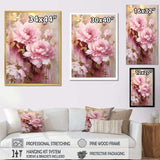 Pink And Gold Peonies In Radiance - Floral Canvas Wall Art