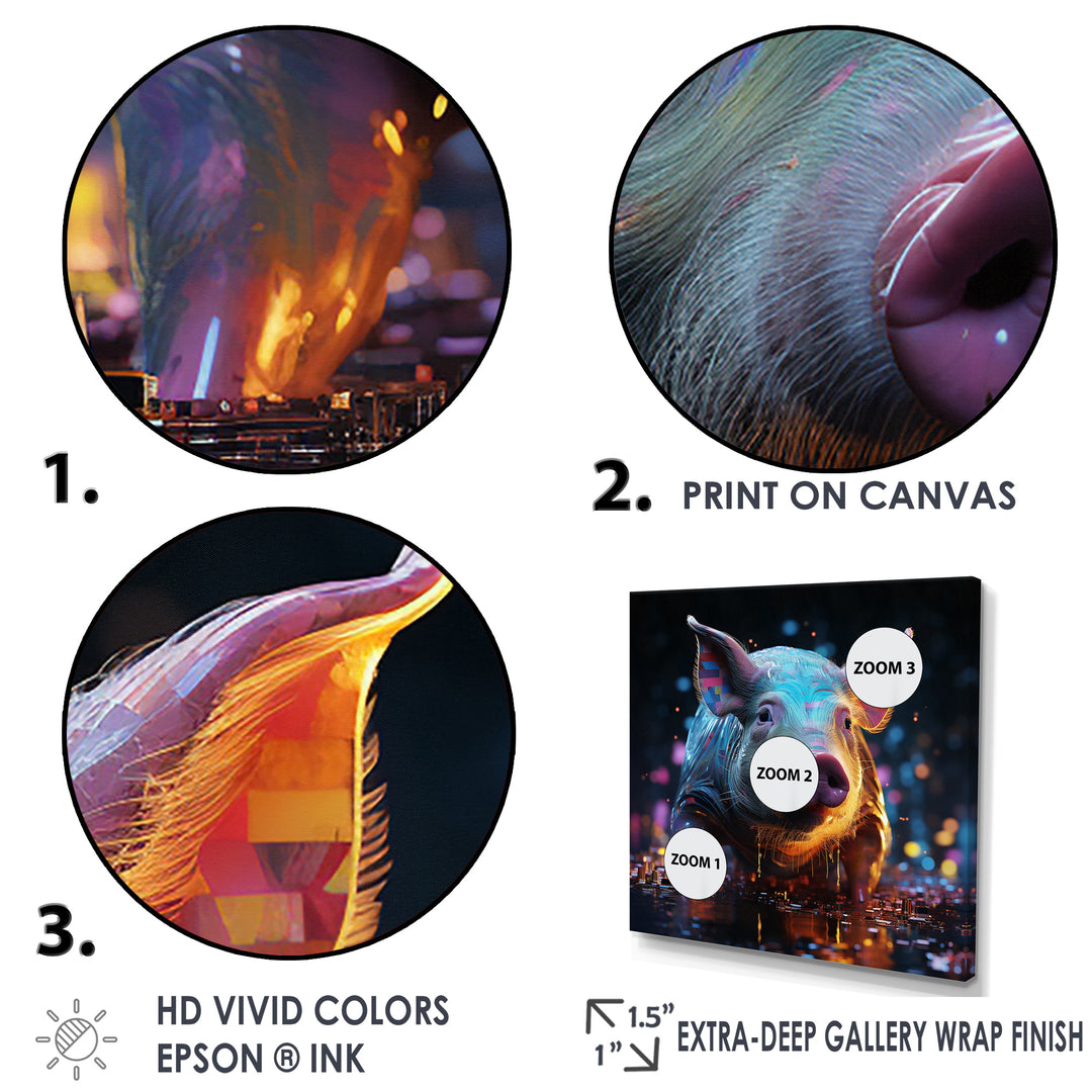 Digital Delight Night Hog - Pig Home Decor Art