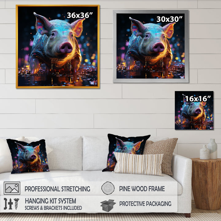 Digital Delight Night Hog - Pig Home Decor Art