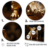 Golden Gilded Swine - Pig Canvas Wall Art