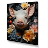 Curious Blooming Piglet - Pig Wall Decor