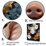 Curious Blooming Piglet - Pig Wall Decor