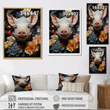 Curious Blooming Piglet - Pig Wall Decor