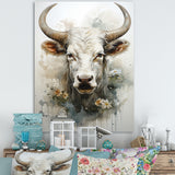 Forever Grazing Flower Cow Portrait - Cow Wall Art Prints
