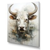 Forever Grazing Flower Cow Portrait - Cow Wall Art Prints