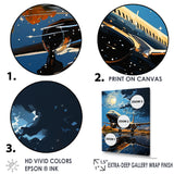 Futuristic Aircraft S Last Checks At Moonlight - Plane Canvas Wall Art