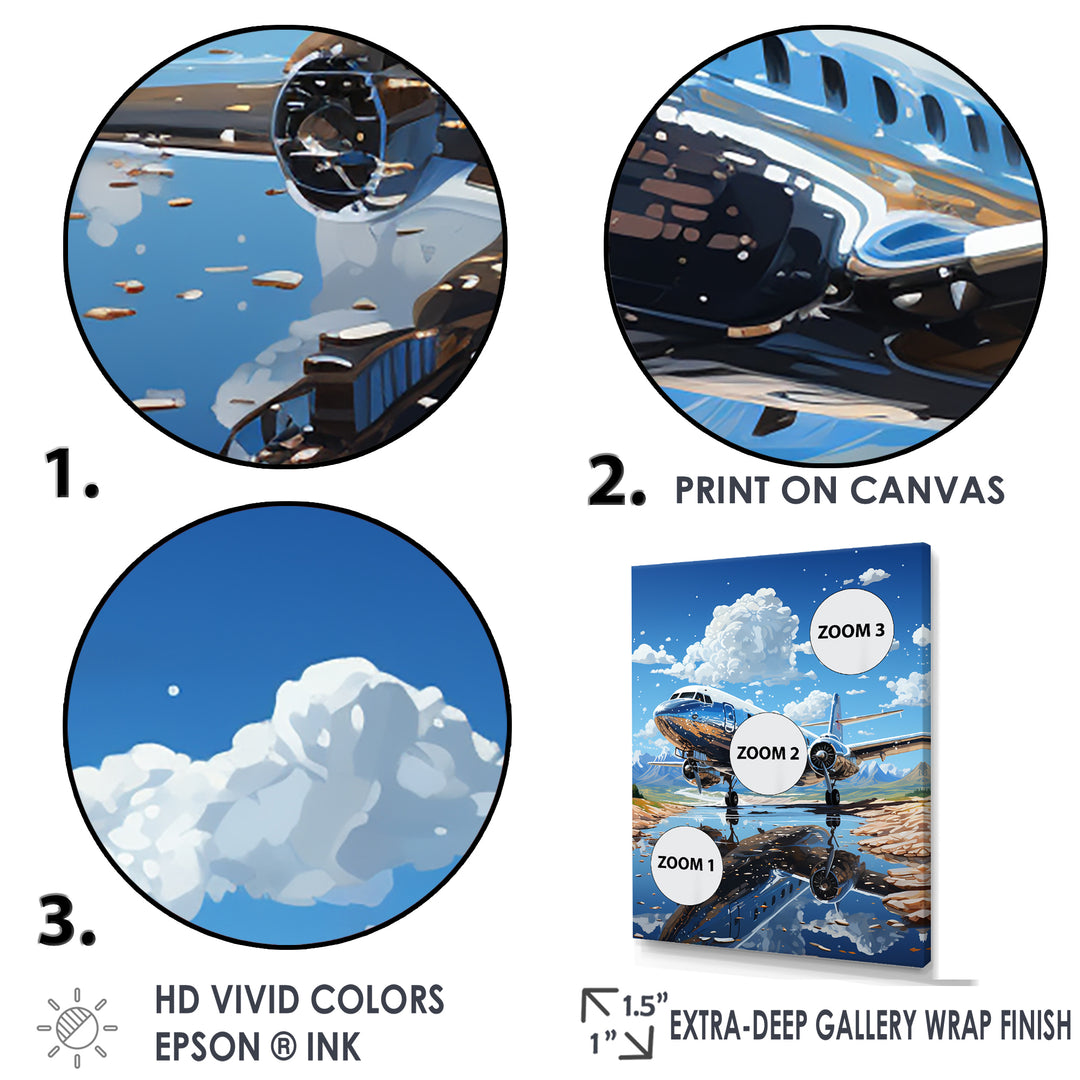 Futuristic Interpretation Of A Silver Space Plane - Plane Canvas Wall Art