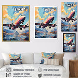 Pop Art Skyward Bound Plane - Plane Canvas Wall Art